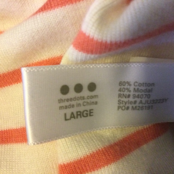 Three Dots Large Relaxed Fit Soft and Comfy Striped Dress/ Beach Coverup - Picture 2 of 4